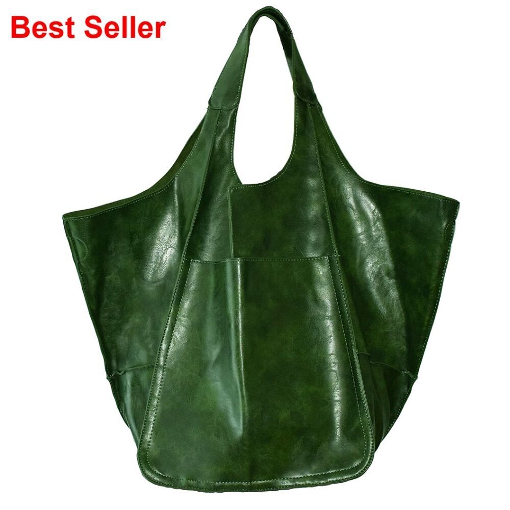Oversized PU Leather Tote Bag Huge Capacity Work Hobo Travel Shopping Purse
